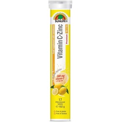 Витамины SUNLIFE (Санлайф) Vitamin C 300 + Zink 5 Brausetabletten таблетки шипучие туба 17 шт